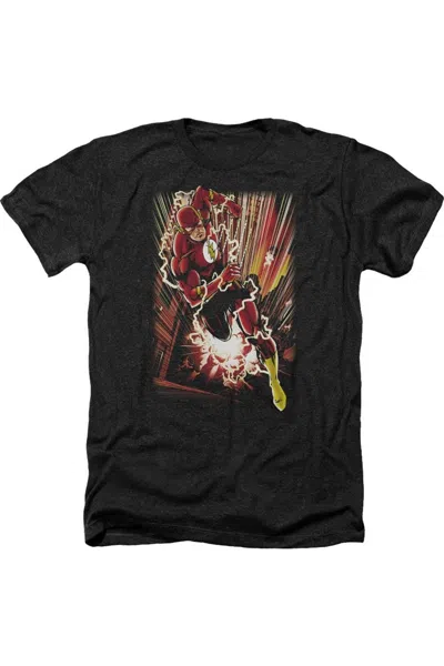 Gildan Justice League Of America Street Speed Adult Heather Tee / T-shirt In Black