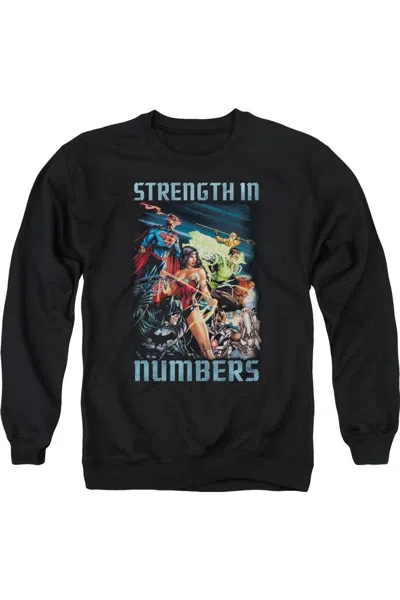 Gildan Justice League Of America Strength In Number Adult Crewneck Sweatshirt In Black