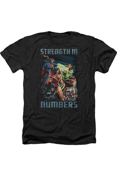 Gildan Justice League Of America Strength In Number Adult Heather Tee / T-shirt In Black