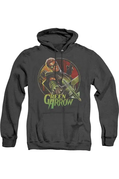 Gildan Justice League Of America Sunset Archer Adult Heather Hoodie / Hooded Sweatshirt In Black