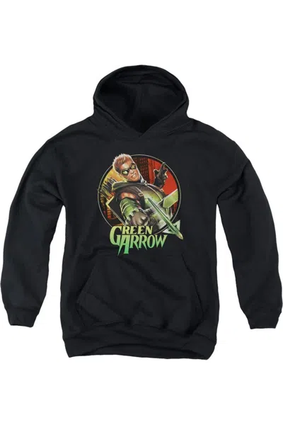Gildan Kids' Justice League Of America Sunset Archer Youth Pull Over Hoodie / Hooded Sweatshirt In Black
