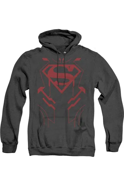 Gildan Justice League Of America Superboy Adult Heather Hoodie / Hooded Sweatshirt In Black