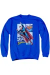 Gildan Justice League Of America Superman Panels Adult Crewneck Sweatshirt In Blue