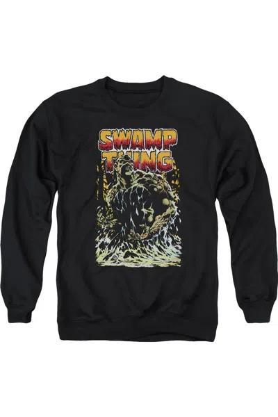Gildan Justice League Of America Swamp Thing Adult Crewneck Sweatshirt In Black