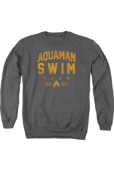 Gildan Justice League Of America Swim Team Adult Crewneck Sweatshirt In Pink