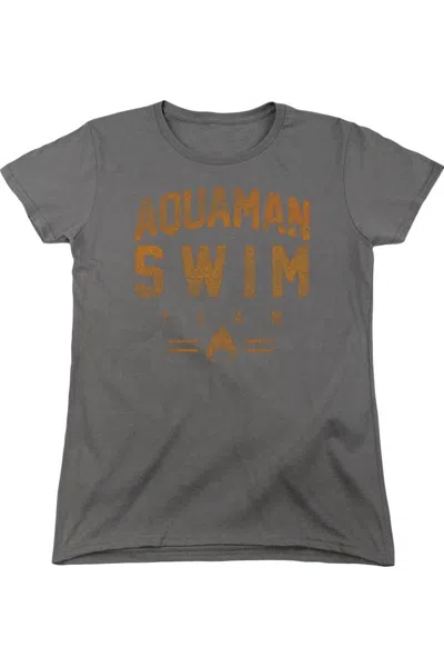 Gildan Justice League Of America Swin Team Short Sleeve Womens Tee / T-shirt In Pink