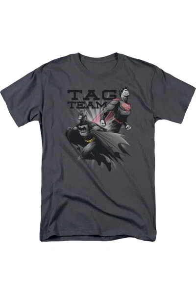Gildan Justice League Of America Tag Team Short Sleeve Adult Tee / T-shirt In Gray