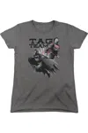 Gildan Justice League Of America Tag Team Short Sleeve Womens Tee / T-shirt In Pink