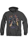 Gildan Justice League Of America Take A Stand Adult Heather Hoodie / Hooded Sweatshirt In Black