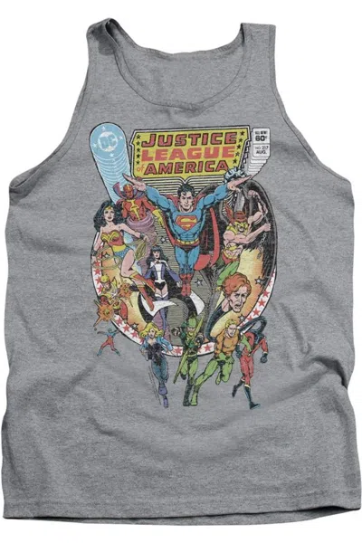 Gildan Justice League Of America Team Up Adult Tank Top In Gray