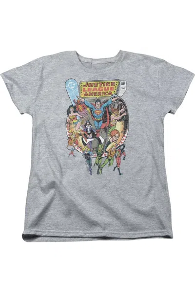 Gildan Justice League Of America Team Up Short Sleeve Women´s Tee / T-shirt In Gray