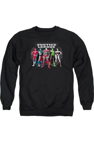 Gildan Justice League Of America The Big Five Adult Crewneck Sweatshirt In Black