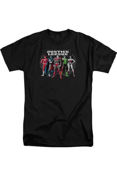 Gildan Justice League Of America The Big Five Short Sleeve Adult Tall Tee / T-shirt In Black