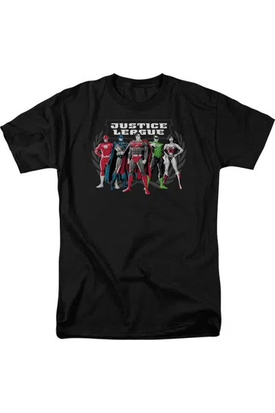 Gildan Justice League Of America The Big Five Short Sleeve Adult Tee / T-shirt In Black