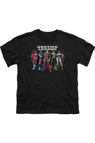Gildan Kids' Justice League Of America The Big Five Short Sleeve Toddler Tee / T-shirt In Black