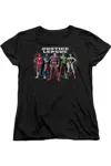 Gildan Justice League Of America The Big Five Short Sleeve Womens Tee / T-shirt In Black