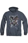 Gildan Justice League Of America The Coming Storm Adult Heather Hoodie / Hooded Sweatshirt In Blue