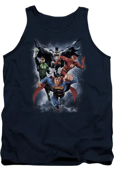 Gildan Justice League Of America The Coming Storm Adult Tank Top In Blue