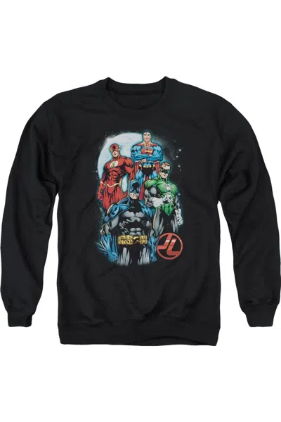 Gildan Justice League Of America The Four Adult Crewneck Sweatshirt In Black