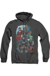 Gildan Justice League Of America The Four Adult Heather Hoodie / Hooded Sweatshirt In Black