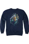 Gildan Justice League Of America Thrashing Adult Crewneck Sweatshirt In Blue
