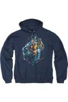 Gildan Justice League Of America Thrashing Adult Pull Over Hoodie / Hooded Sweatshirt In Blue