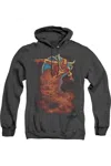 Gildan Justice League Of America Tornado Cloud Adult Heather Hoodie / Hooded Sweatshirt In Black