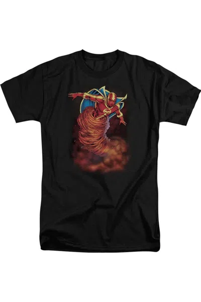Gildan Justice League Of America Tornado Cloud Short Sleeve Adult Tall Tee / T-shirt In Black