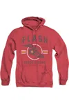 Gildan Justice League Of America Track And Field Adult Heather Hoodie / Hooded Sweatshirt In Red