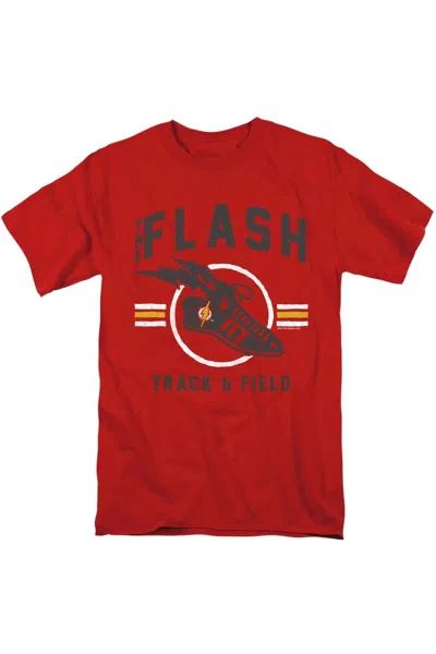 Gildan Justice League Of America Track And Field Short Sleeve Adult Tee / T-shirt In Red