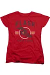 Gildan Justice League Of America Track And Field Short Sleeve Womens Tee / T-shirt In Red