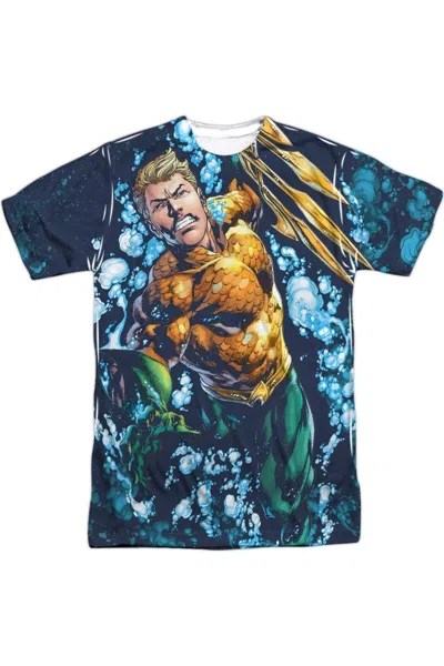 Gildan Justice League Of America Trident Short Sleeve Adult Poly Crew Tee / T-shirt In White