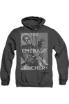 Gildan Justice League Of America Trigger Adult Heather Hoodie / Hooded Sweatshirt In Black