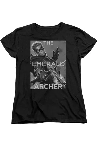 Gildan Justice League Of America Trigger Short Sleeve Womens Tee / T-shirt In Black