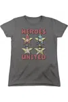 Gildan Justice League Of America United Stars Short Sleeve Womens Tee / T-shirt In Pink