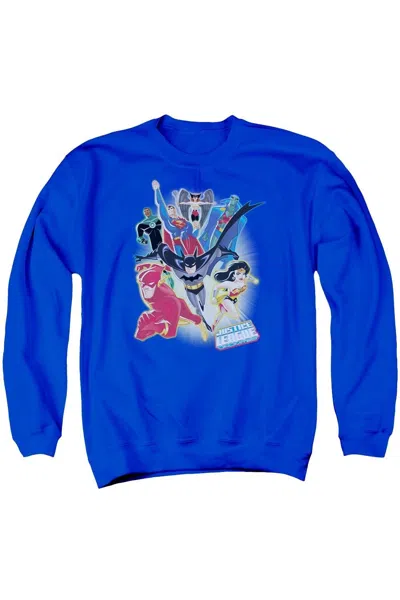 Gildan Justice League Of America Unlimited Adult Crewneck Sweatshirt In Blue