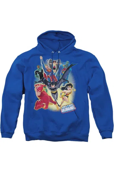 Gildan Justice League Of America Unlimited Adult Pull Over Hoodie / Hooded Sweatshirt In Blue