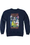 Gildan Justice League Of America Villains Adult Crewneck Sweatshirt In Blue
