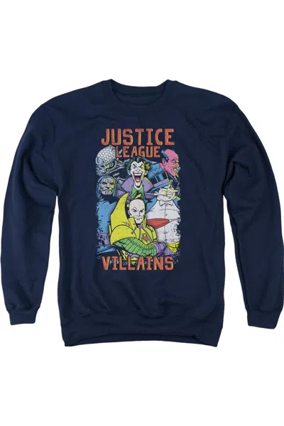 Gildan Justice League Of America Villains Adult Crewneck Sweatshirt In Blue