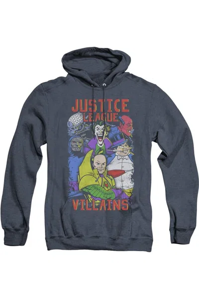 Gildan Justice League Of America Villians Adult Heather Hoodie / Hooded Sweatshirt In Blue