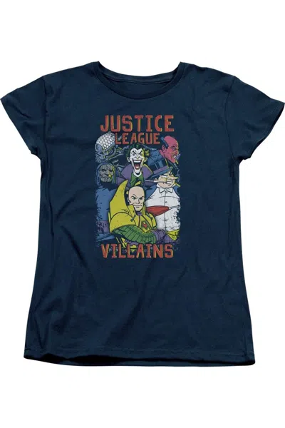 Gildan Justice League Of America Villians Short Sleeve Womens Tee / T-shirt In Blue