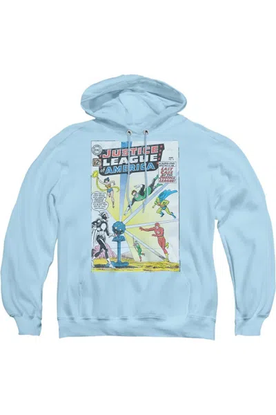 Gildan Justice League Of America Vintage Cover 12 Adult Pull Over Hoodie / Hooded Sweatshirt In Blue