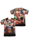 Gildan Justice League Of America Wall Of Heroes (front/back Print) Short Sleeve Adult Poly Crew Tee / T-shi In White