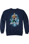 Gildan Justice League Of America Water Powers Adult Crewneck Sweatshirt In Blue