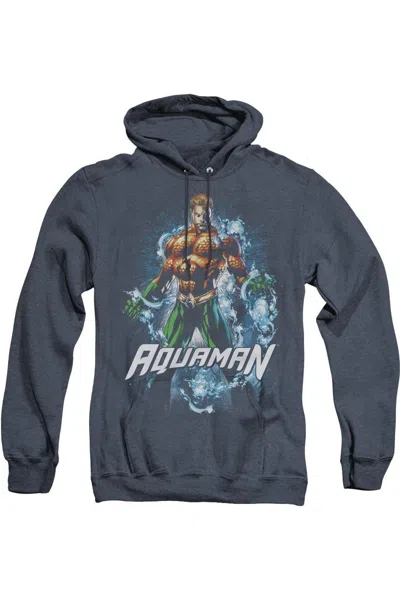 Gildan Justice League Of America Water Powers Adult Heather Hoodie / Hooded Sweatshirt In Blue