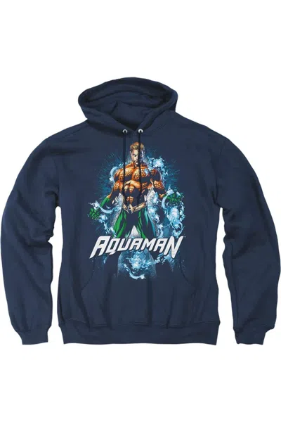 Gildan Justice League Of America Water Powers Adult Pull Over Hoodie / Hooded Sweatshirt In Blue