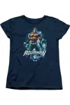 Gildan Batman Gritted Teeth Short Sleeve Womens T-shirt In Blue