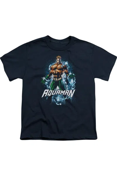 Gildan Kids' Justice League Of America Water Powers Short Sleeve Youth Tee / T-shirt In Blue