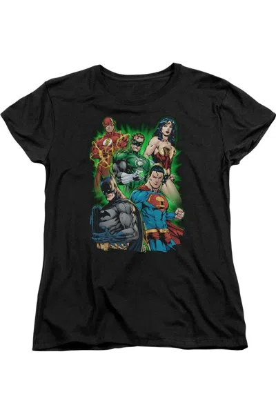 Gildan Justice League Of America Will Power Short Sleeve Womens Tee / T-shirt In Black