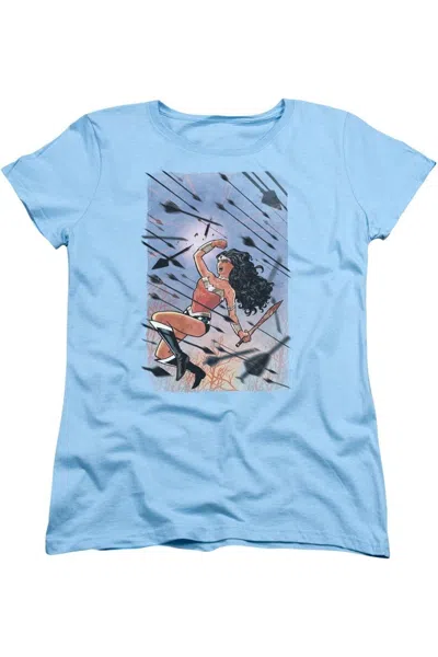 Gildan Justice League Of America Wonder Woman #1 Short Sleeve Womens Tee / T-shirt In Blue
